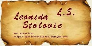 Leonida Stolović vizit kartica
